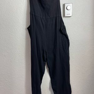 Kaya Wear Womens Romper Overall Black Cotton Sz M